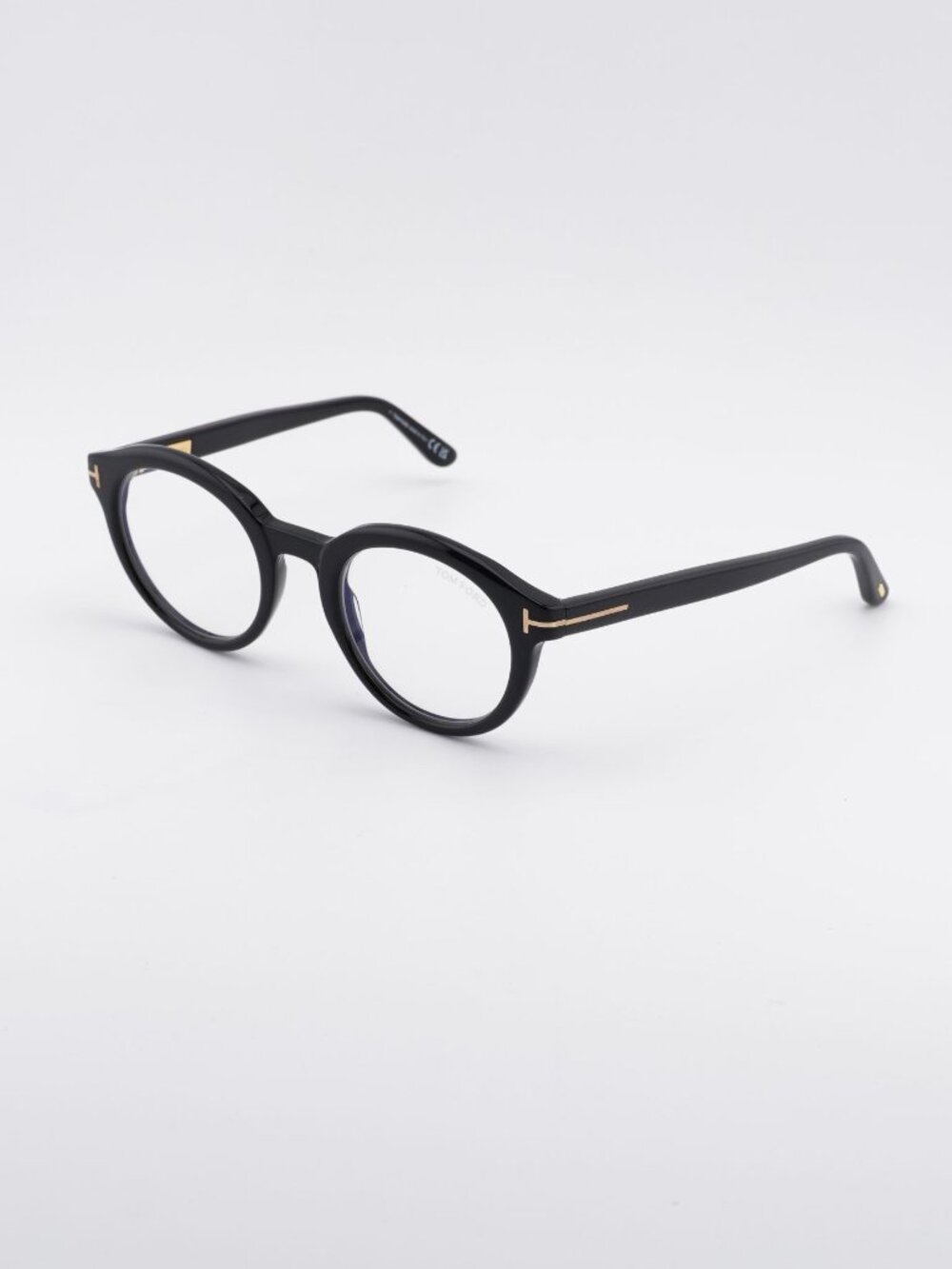 Tom Ford FT6061-B 001 Eyeglasses Black 50mm Round Frame, Blue Light Block